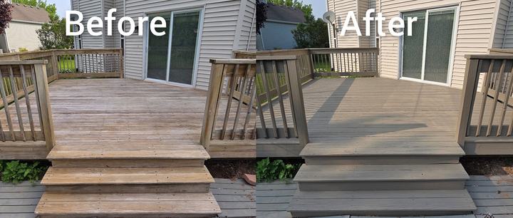 Weathered deck restored