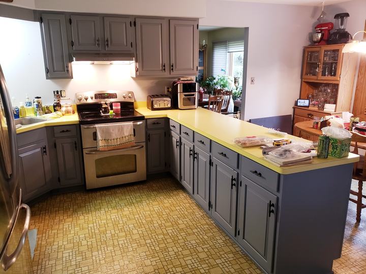 Same kitchen, wide view after painting