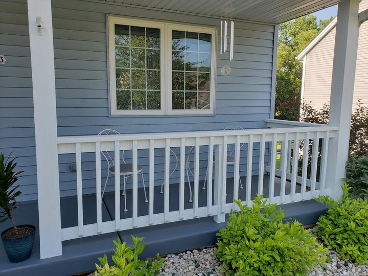 Front porch railing and floor